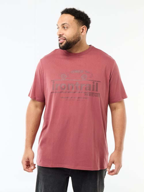 Camiseta estampada de manga corta y cuello redondo - Kiabi Camiseta estampada de manga corta y cuello redondo - Kiabi