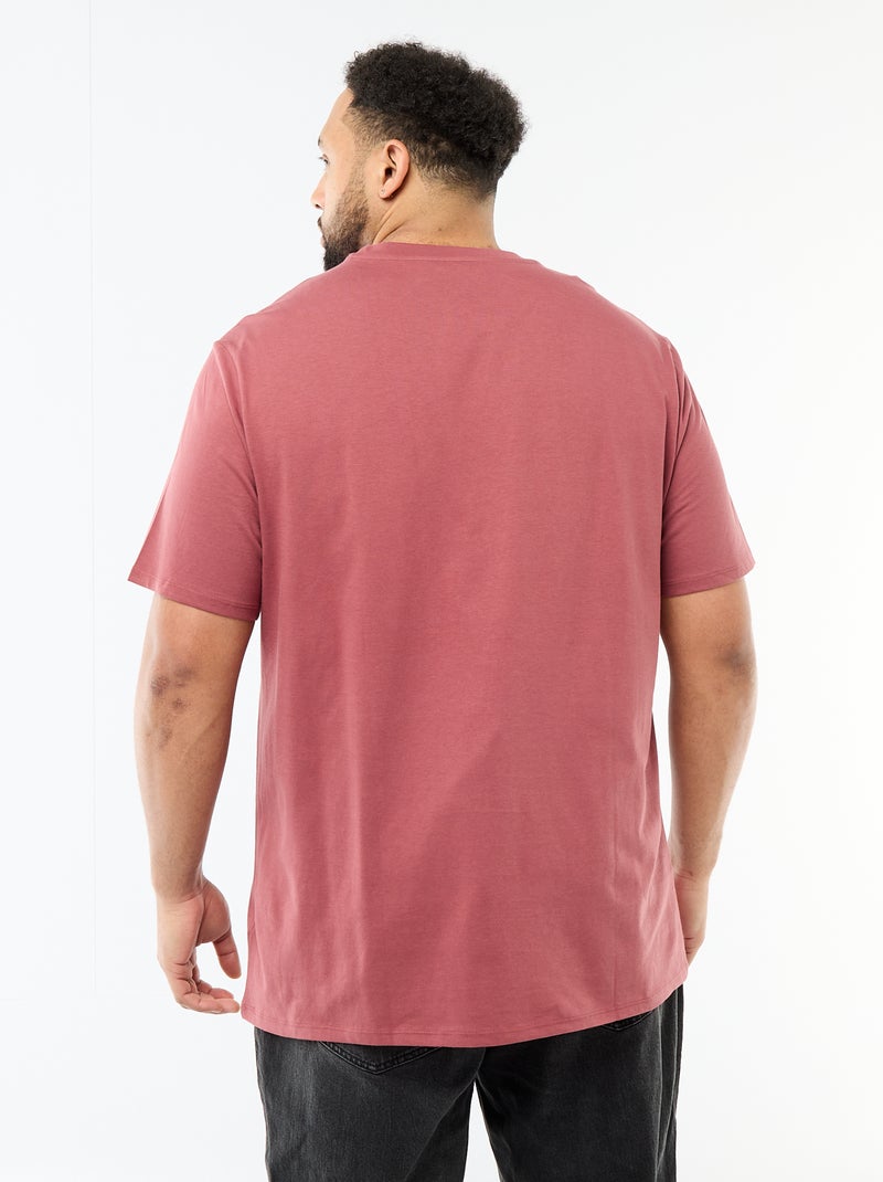 Camiseta estampada de manga corta y cuello redondo Rojo - Kiabi