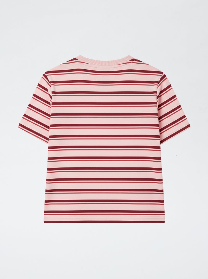 Camiseta estampada de manga corta y cuello redondo Rojo - Kiabi