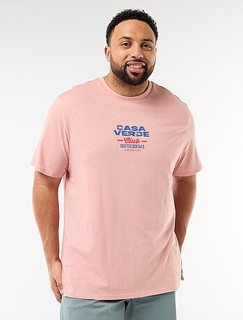 Camiseta estampada de manga corta y cuello redondo