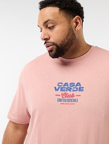 Camiseta estampada de manga corta y cuello redondo