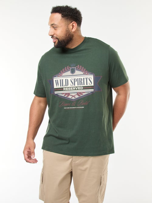 Camiseta estampada de manga corta y cuello redondo - Kiabi