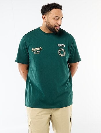 Camiseta estampada de manga corta y cuello redondo