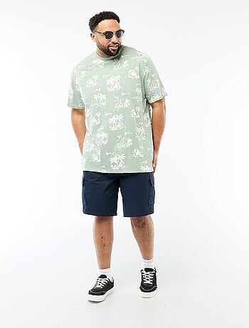 Camiseta estampada de manga corta y cuello redondo