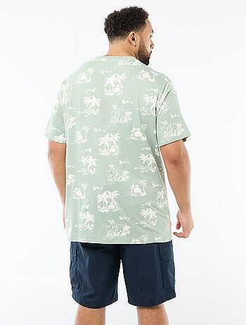 Camiseta estampada de manga corta y cuello redondo