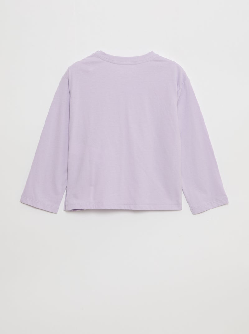 Camiseta estampada de manga larga - colección fácil de poner Purpura - Kiabi