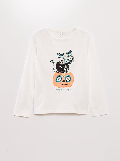 Camiseta estampada de manga larga - Halloween - Kiabi