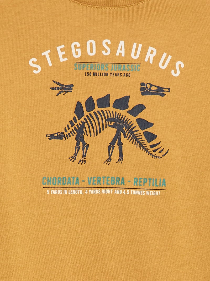 Camiseta estampada de manga larga Amarillo - Kiabi