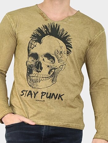 Camiseta estampada de manga larga