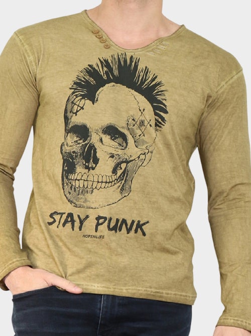 Camiseta estampada de manga larga - Kiabi