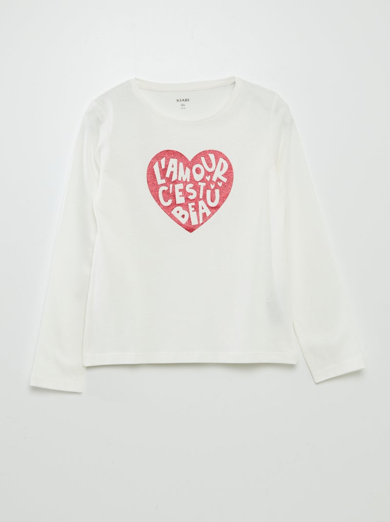 Camiseta estampada de manga larga AZUL - Kiabi
