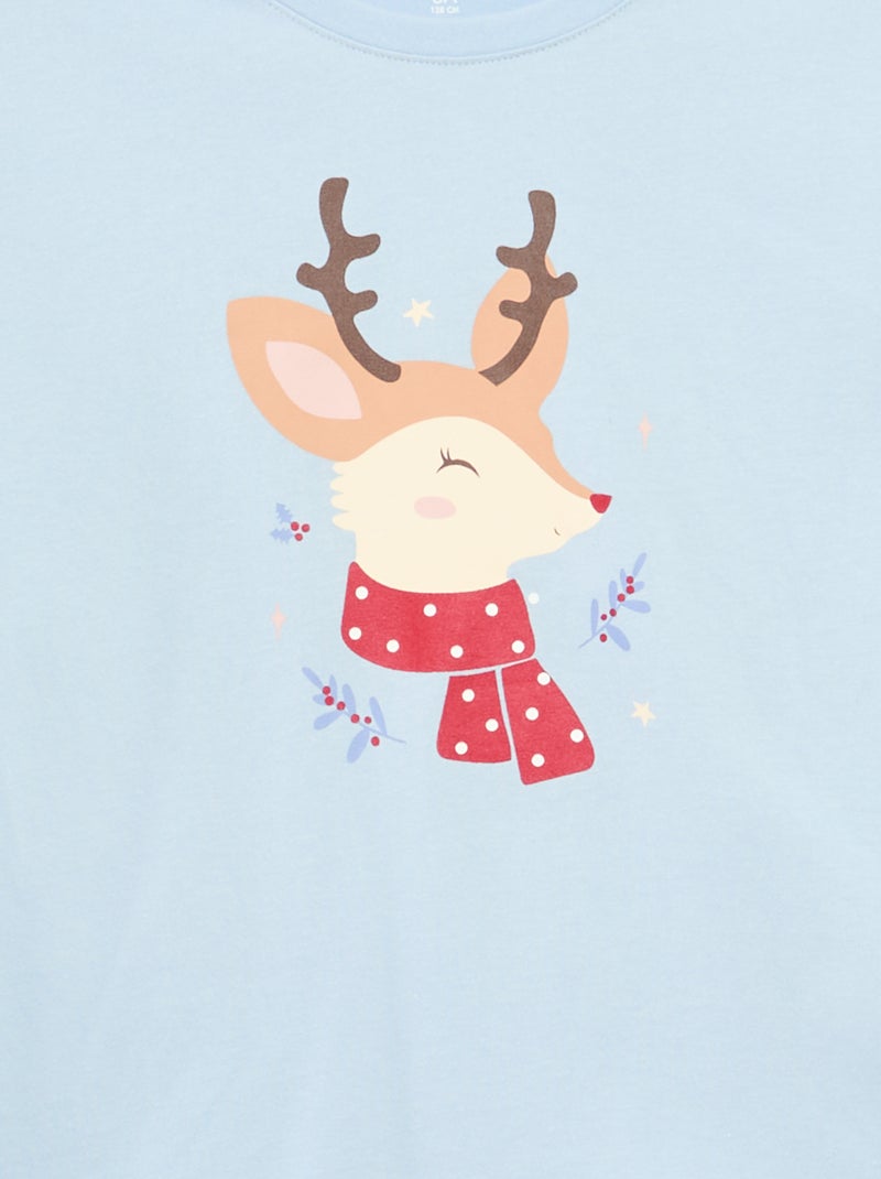 Camiseta estampada de manga larga Azul - Kiabi