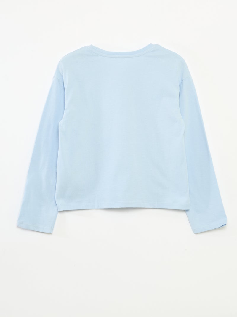 Camiseta estampada de manga larga Azul - Kiabi