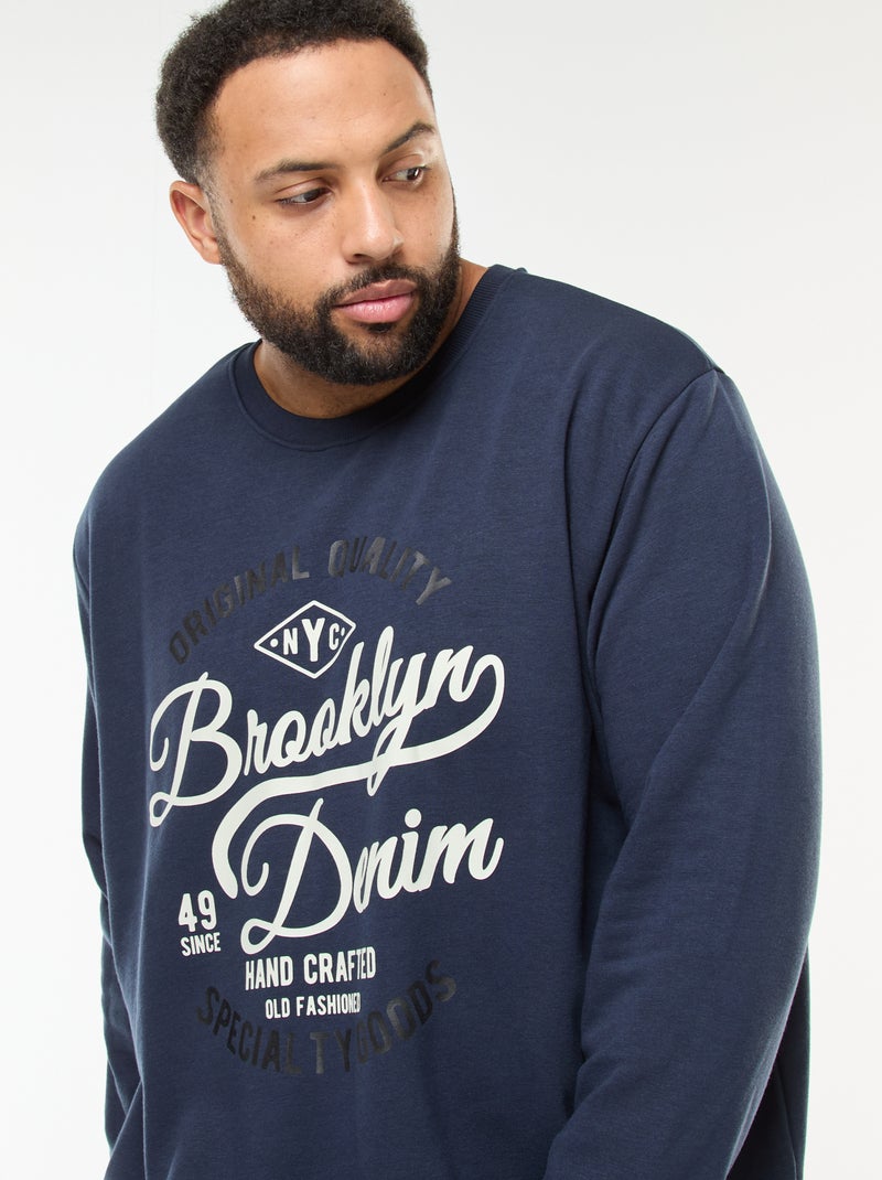 Camiseta estampada de manga larga Azul - Kiabi