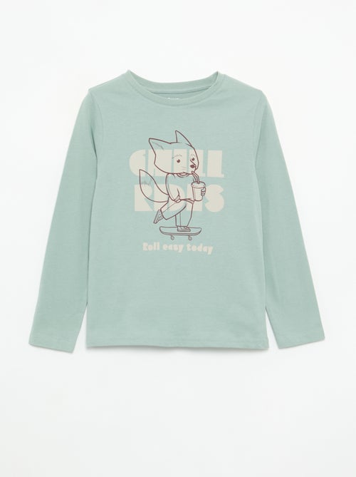 Camiseta estampada de manga larga - Kiabi