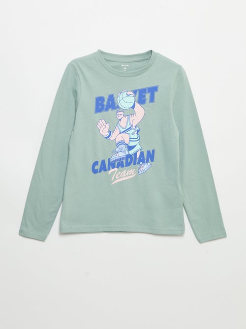Camiseta estampada de manga larga - Kiabi Camiseta estampada de manga larga - Kiabi