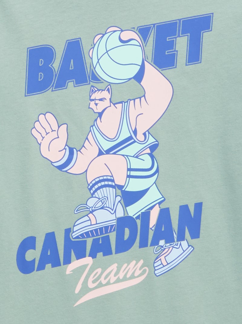 Camiseta estampada de manga larga Azul - Kiabi