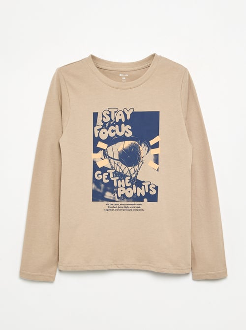 Camiseta estampada de manga larga - Kiabi