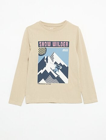 Camiseta estampada de manga larga
