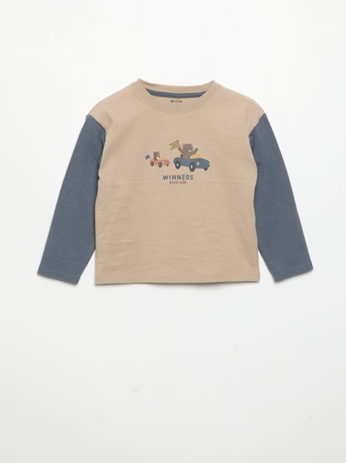 Camiseta estampada de manga larga - Kiabi