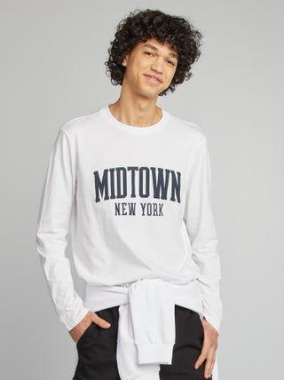 Camiseta estampada de manga larga