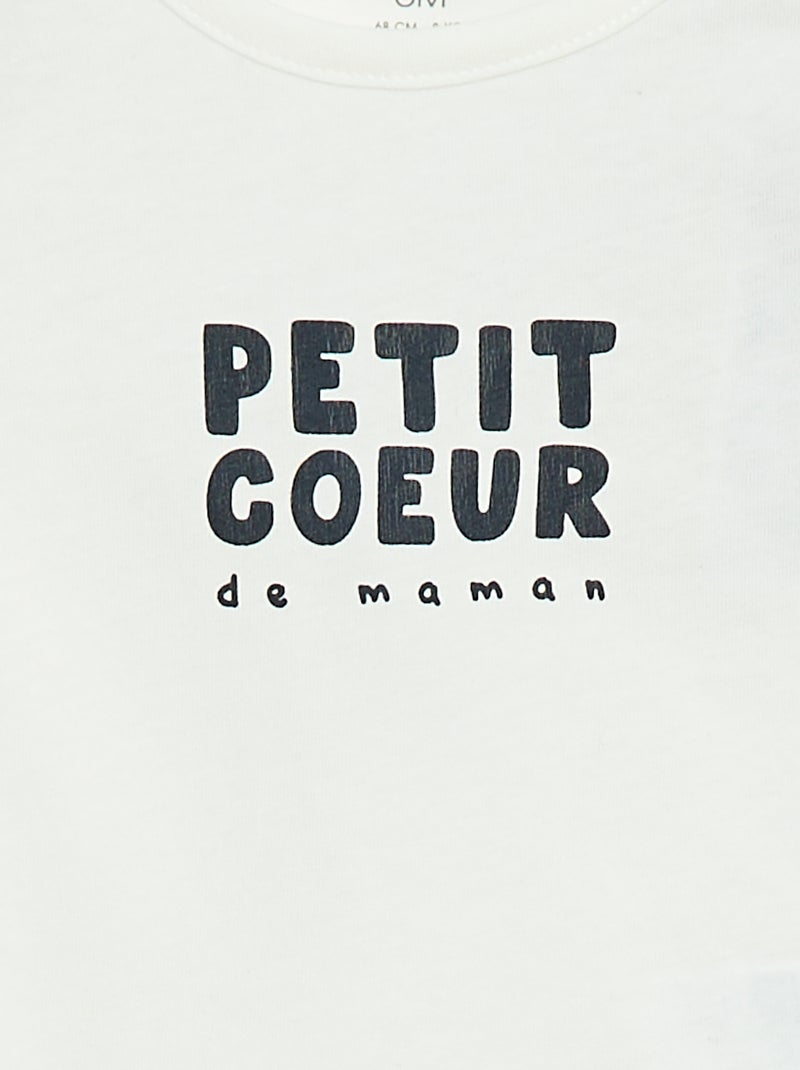 Camiseta estampada de manga larga Blanco - Kiabi