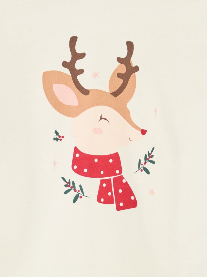 Camiseta estampada de manga larga Blanco - Kiabi