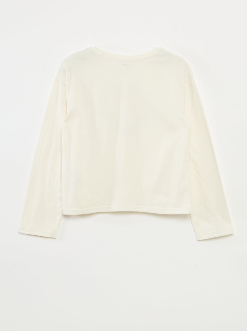 Camiseta estampada de manga larga Blanco - Kiabi