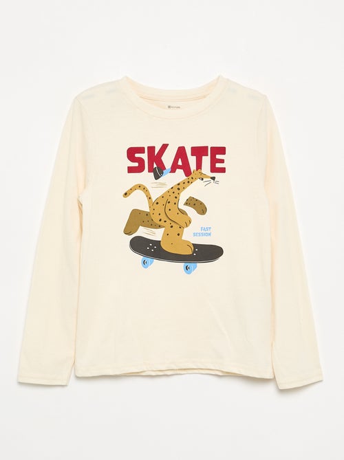 Camiseta estampada de manga larga - Kiabi Camiseta estampada de manga larga - Kiabi