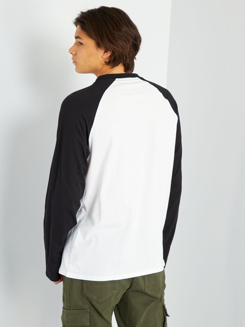 Camiseta estampada de manga larga BLANCO - Kiabi