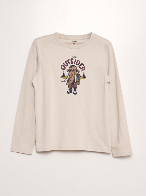 Camiseta estampada de manga larga - Kiabi