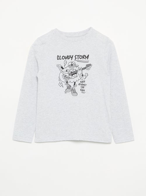 Camiseta estampada de manga larga - Kiabi Camiseta estampada de manga larga - Kiabi