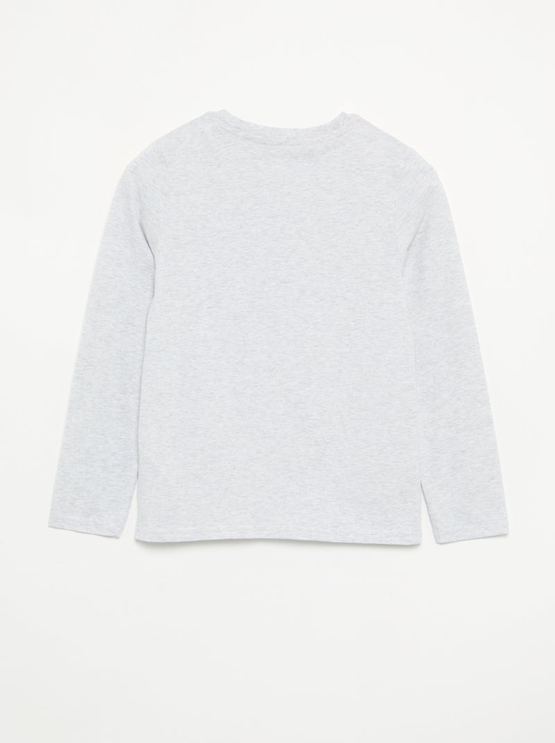 Camiseta estampada de manga larga Gris - Kiabi