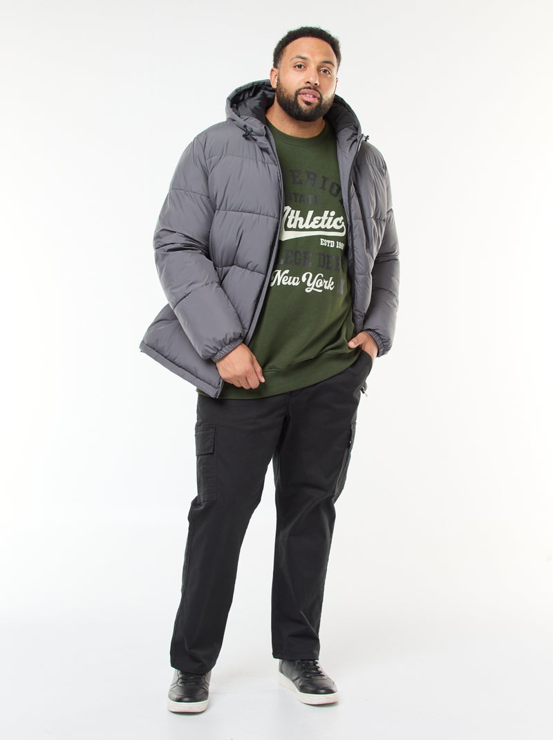 Camiseta estampada de manga larga Kaki - Kiabi