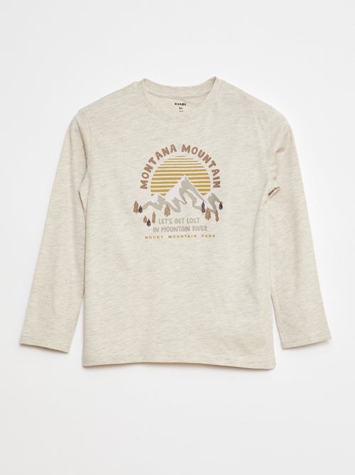 Camiseta estampada de manga larga - Kiabi
