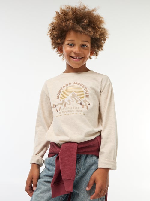 Camiseta estampada de manga larga - Kiabi