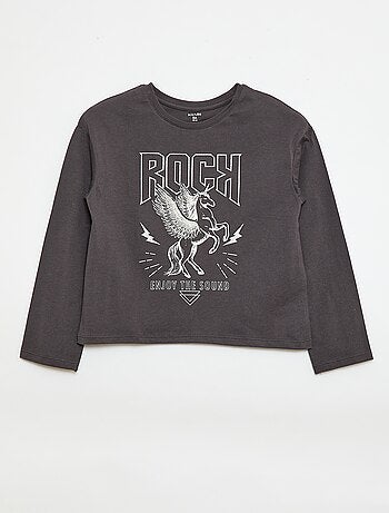 Camiseta estampada de manga larga