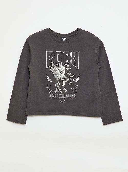 Camiseta estampada de manga larga - Kiabi