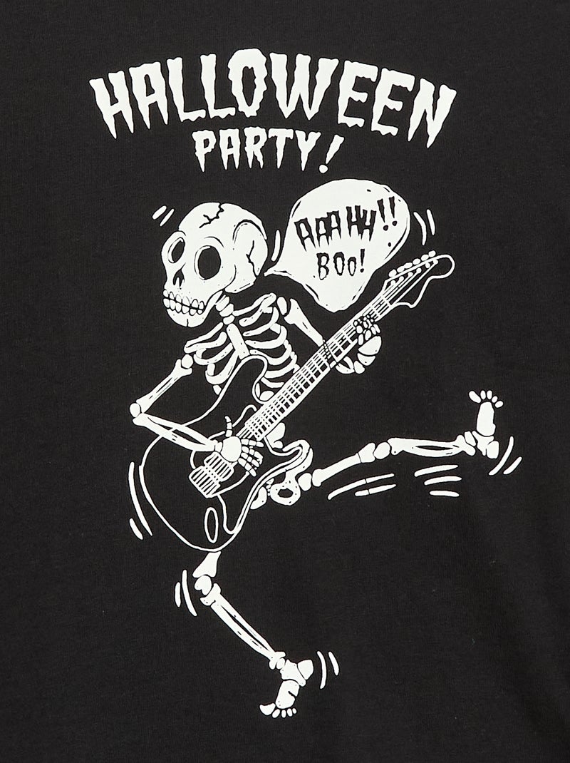 Camiseta estampada de manga larga Negro - Kiabi