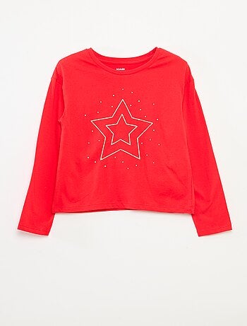 Camiseta estampada de manga larga