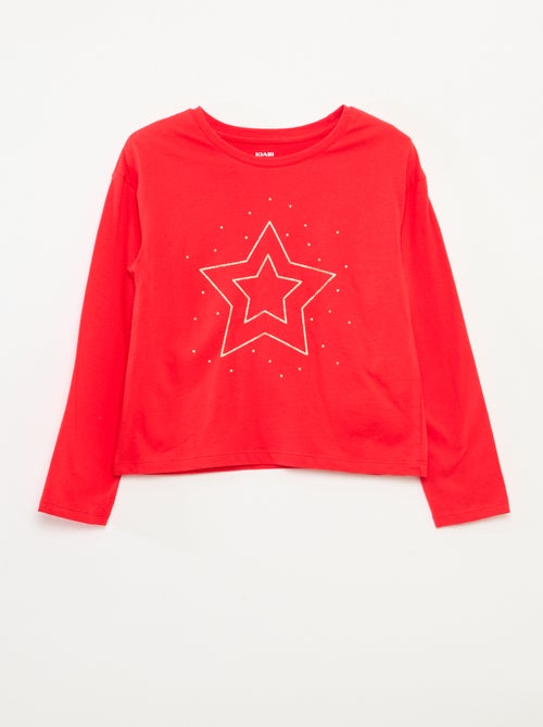 Camiseta estampada de manga larga - Kiabi