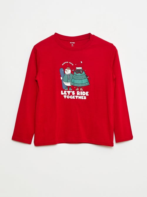 Camiseta estampada de manga larga - Kiabi