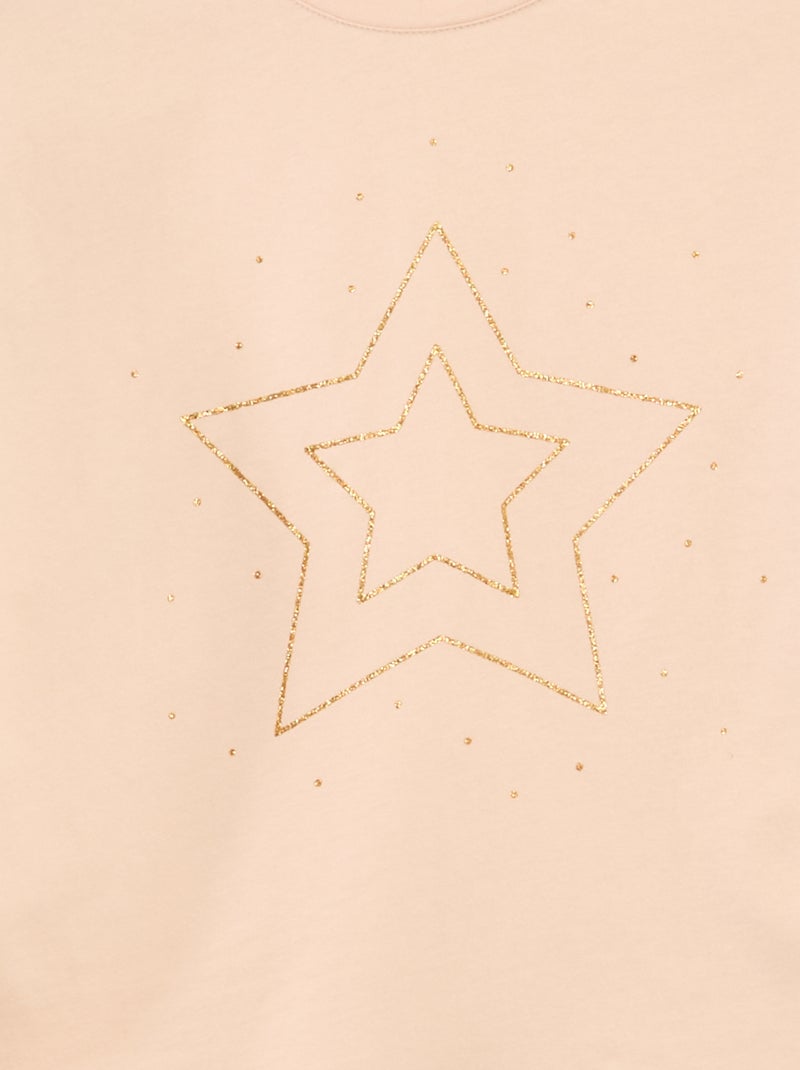 Camiseta estampada de manga larga Rosa - Kiabi