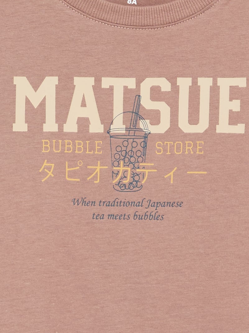 Camiseta estampada de manga larga Rosa - Kiabi