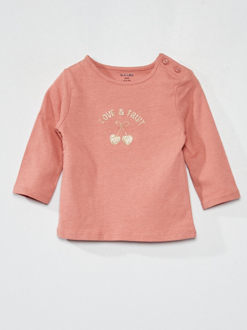 Camiseta estampada de manga larga ROSA - Kiabi