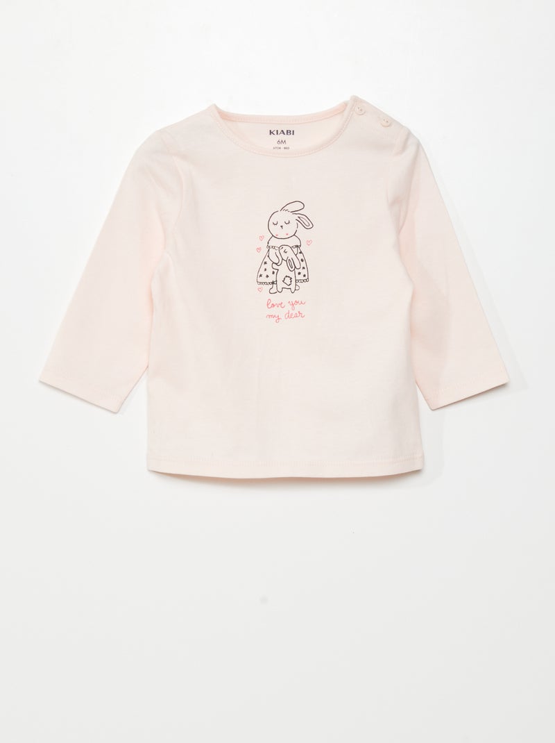Camiseta estampada de manga larga ROSA - Kiabi