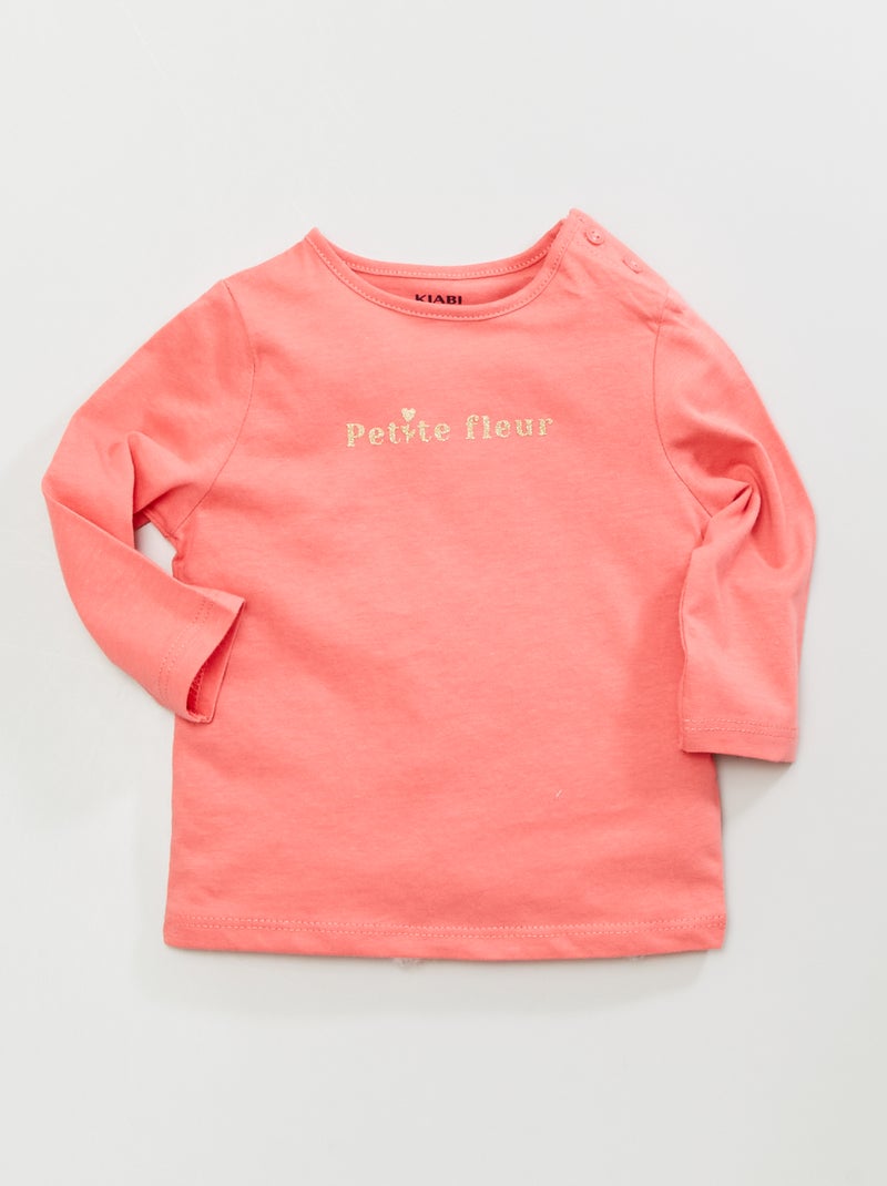 Camiseta estampada de manga larga ROSA - Kiabi