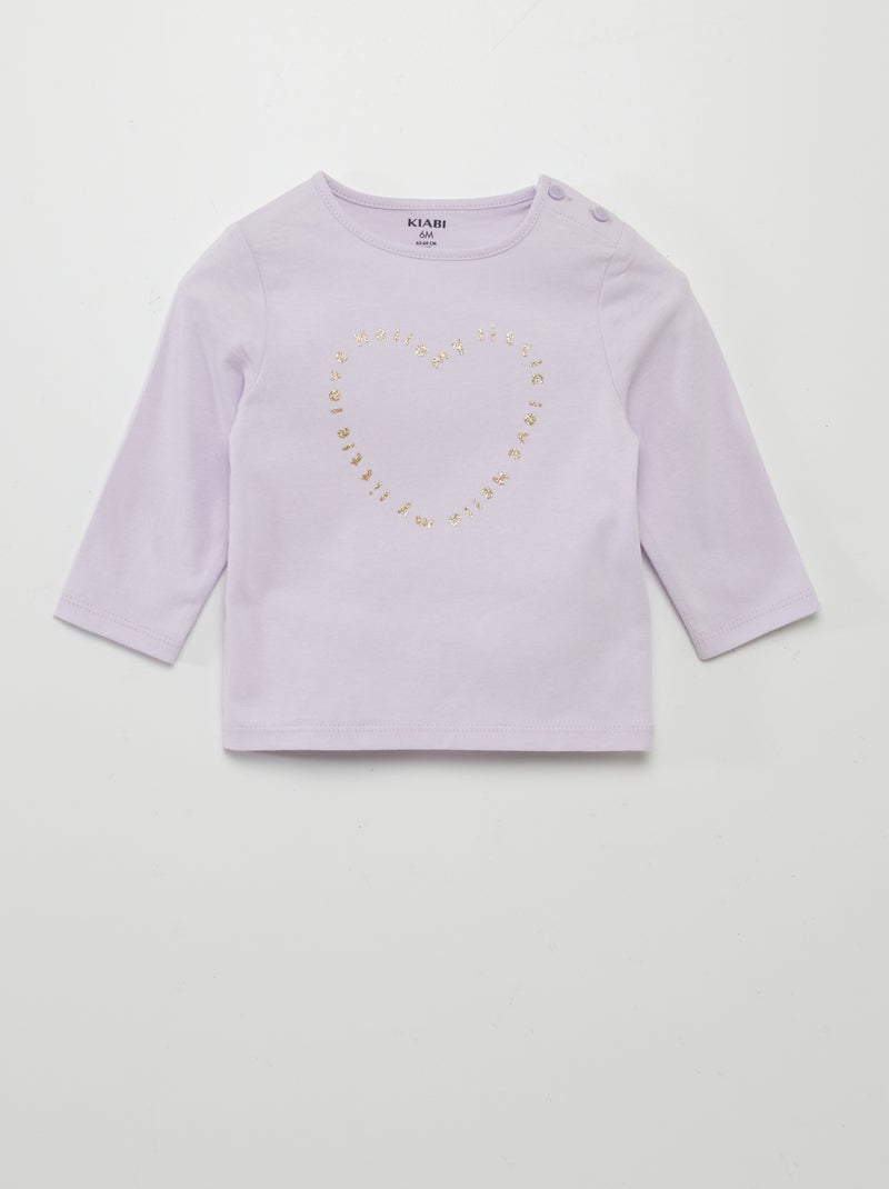 Camiseta estampada de manga larga ROSA - Kiabi
