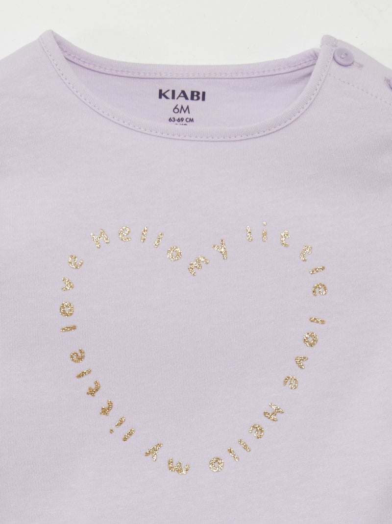 Camiseta estampada de manga larga ROSA - Kiabi
