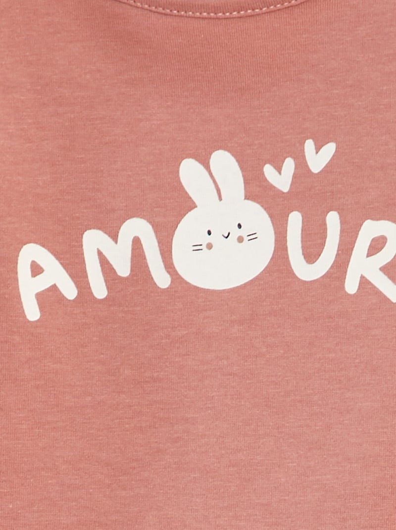 Camiseta estampada de manga larga ROSA - Kiabi